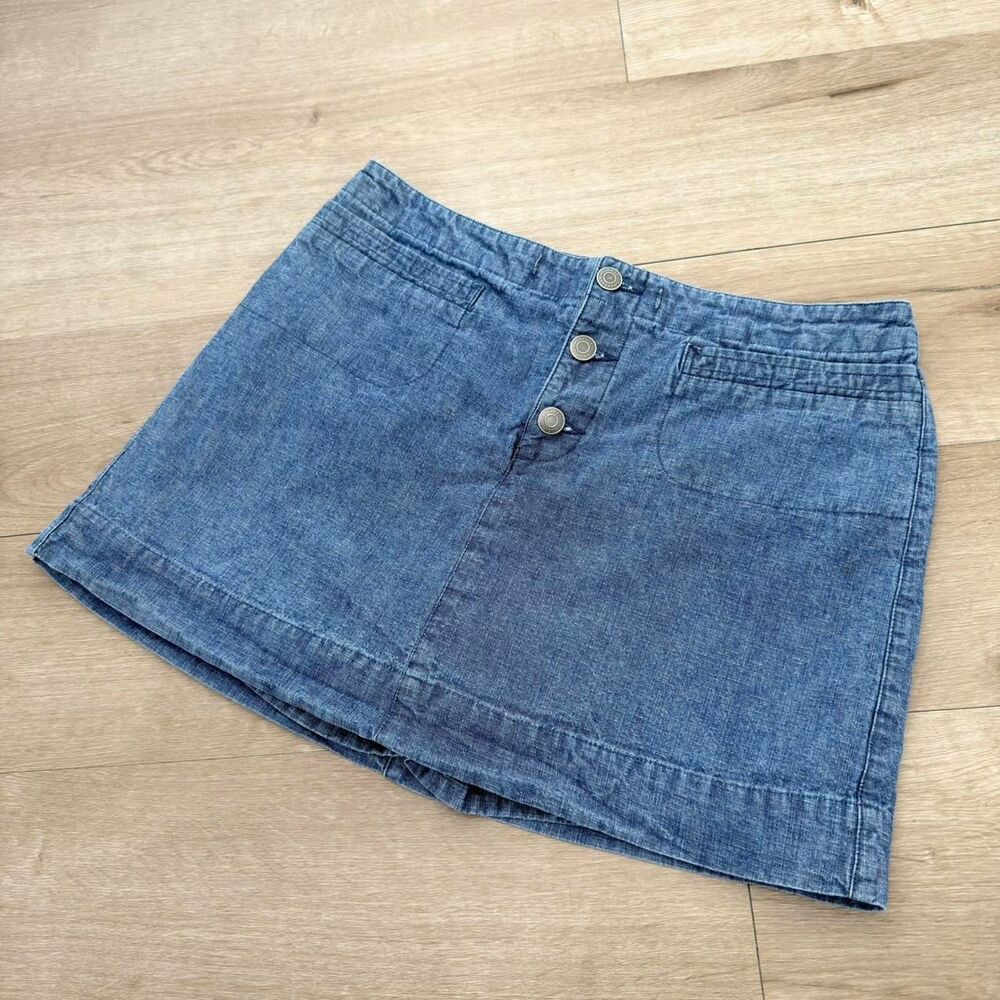 Xhilaration Women's sz 9 Denim Blue Jean Mini Skirt w/ Built in Shorts VTG Y2K
